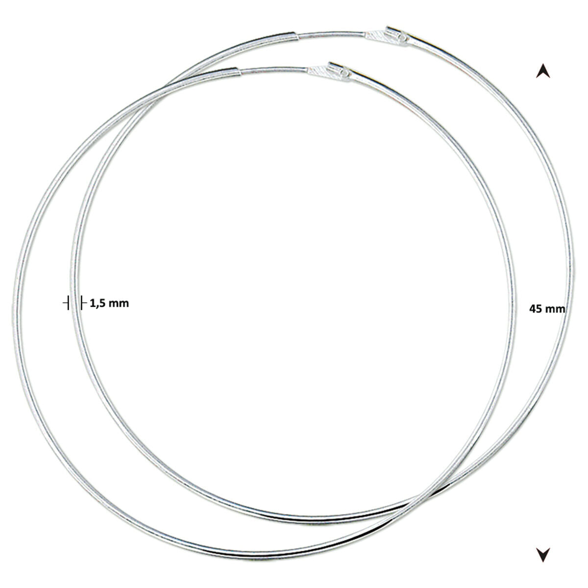 aros 1,5 mm tubo redondo plata blanco