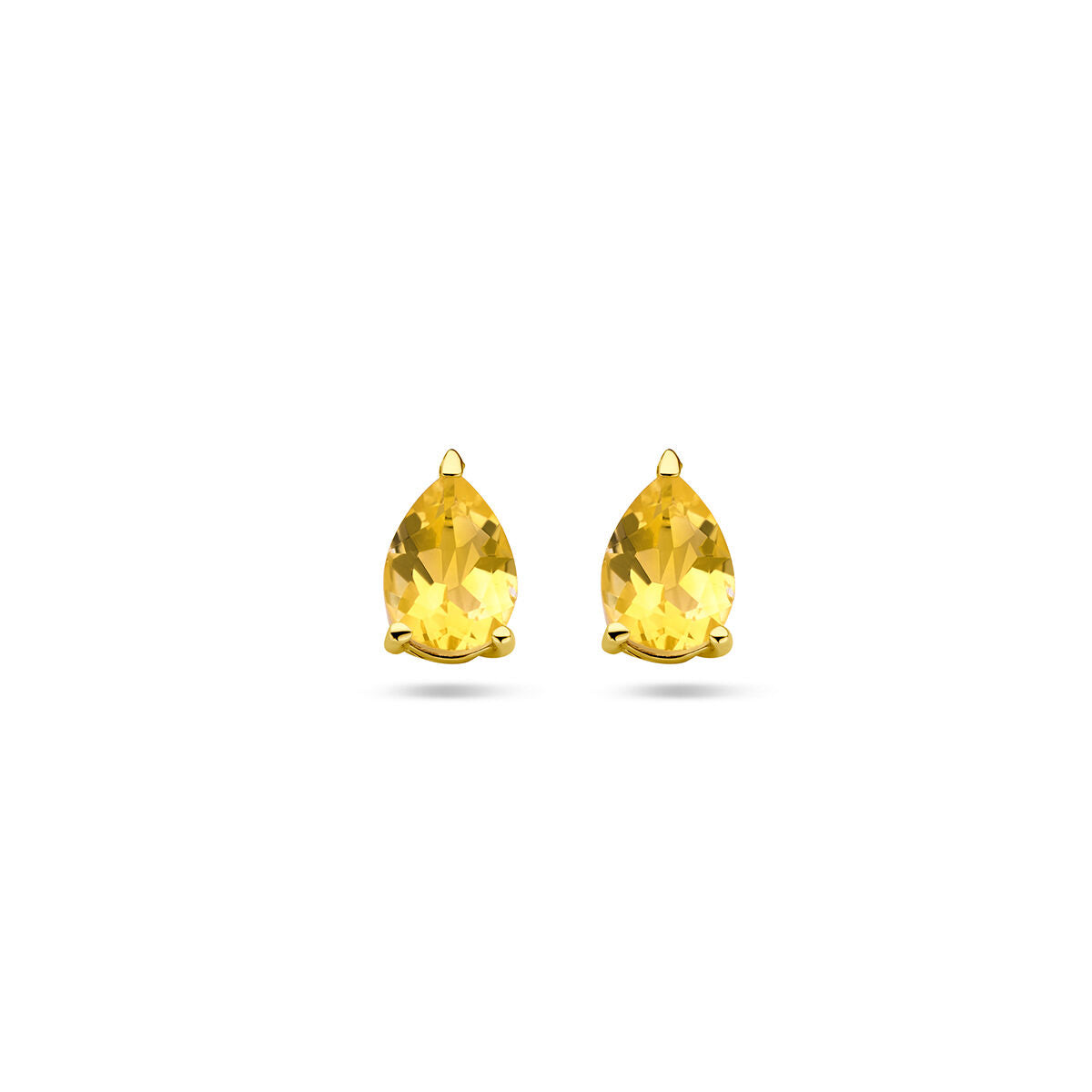 Pendientes de citrino en forma de gota, montados en oro amarillo de 14 quilates.