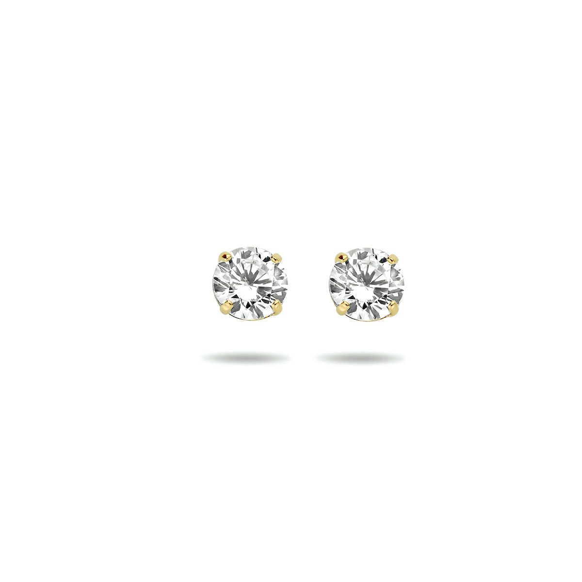 Pendientes de primera puesta de zircón en oro amarillo de 14 quilates.