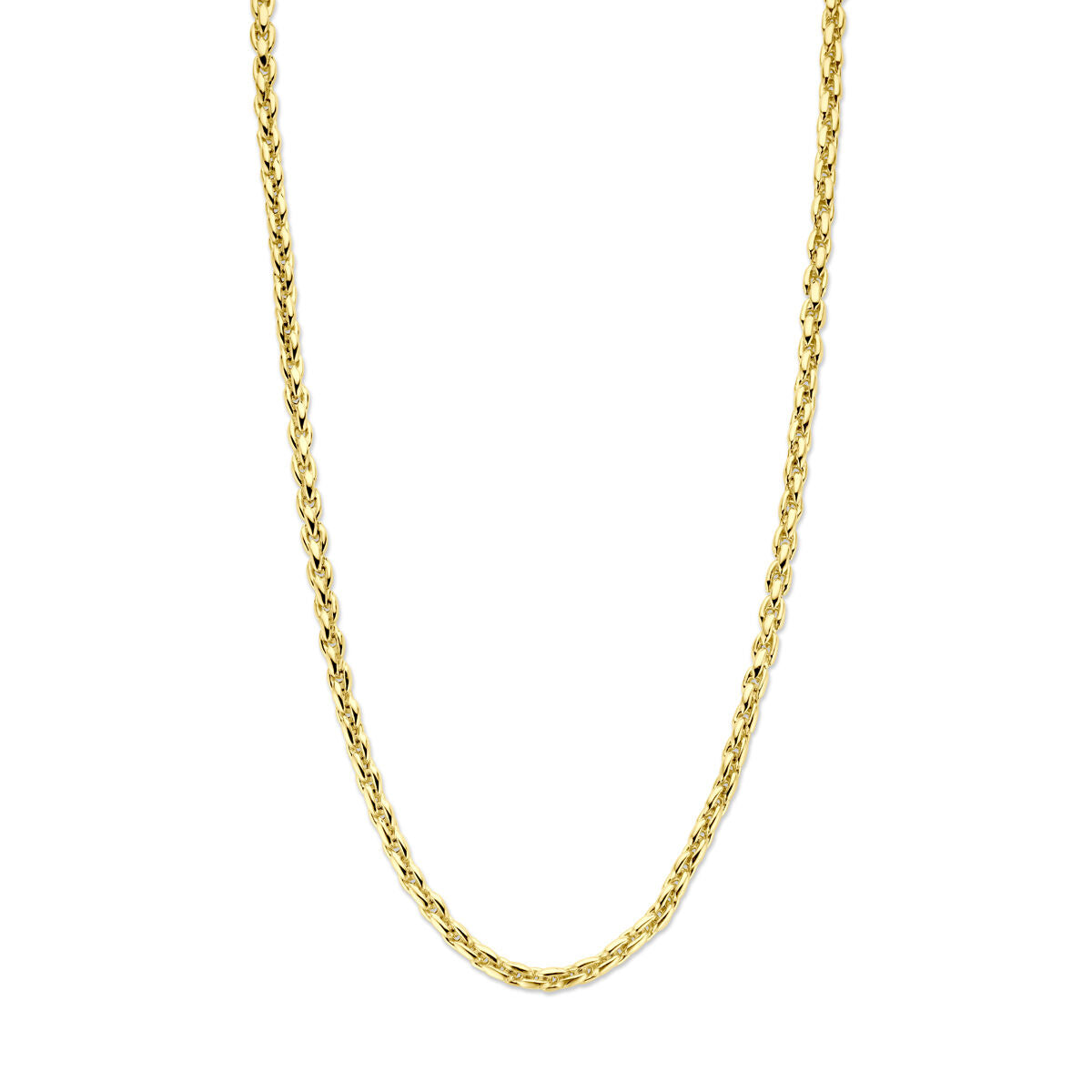 Collar de eslabones fantasía de 4,5 mm y 45 cm en oro amarillo de 14 quilates.