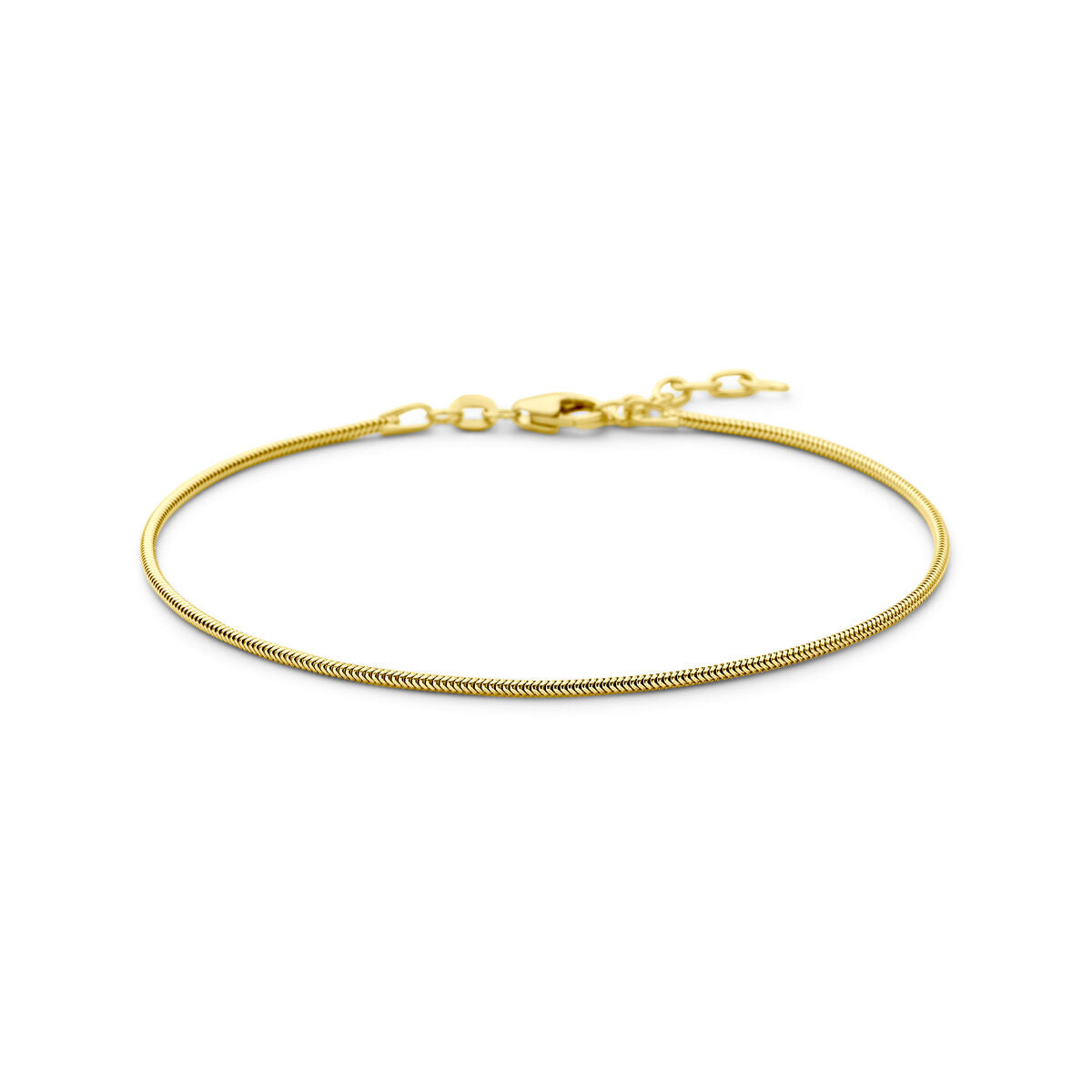 Pulsera de oro para hombre, diseño de serpiente, de 1,2 mm, en 14 quilates.