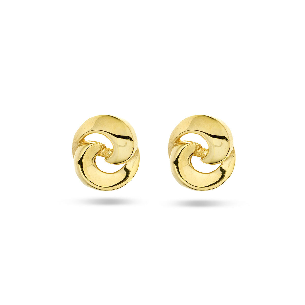 Pendientes de oro amarillo de 14 quilates con diseño ondulado.