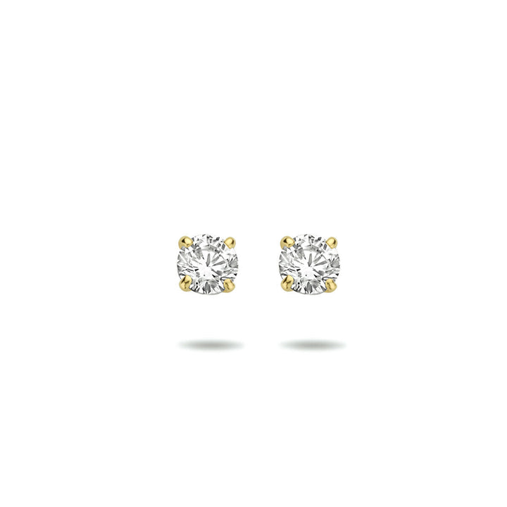 oorknoppen zirkonia 14K geelgoud