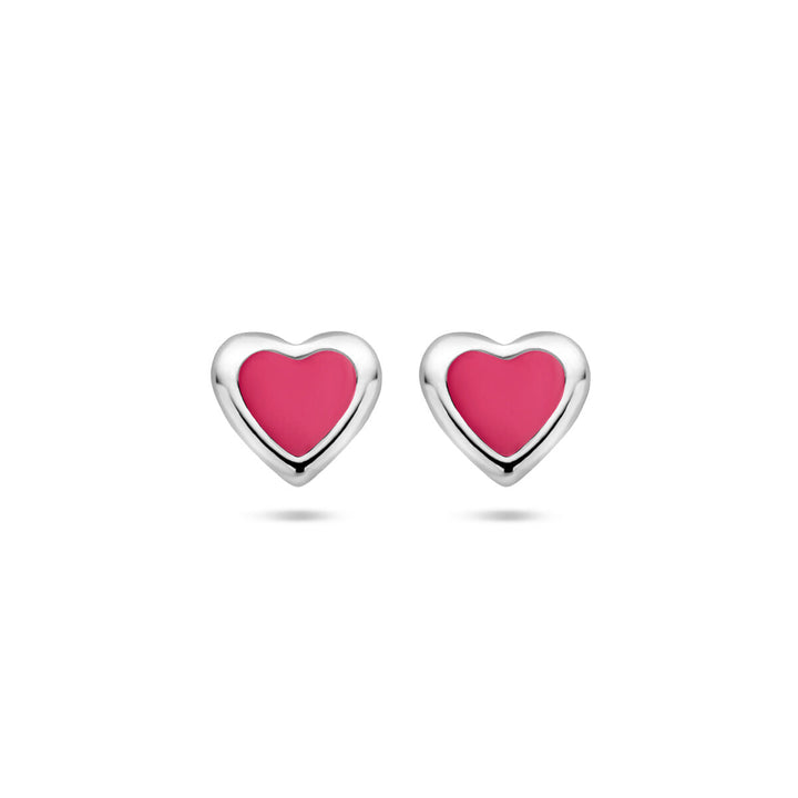 oorknoppen hart zilver gerhodineerd