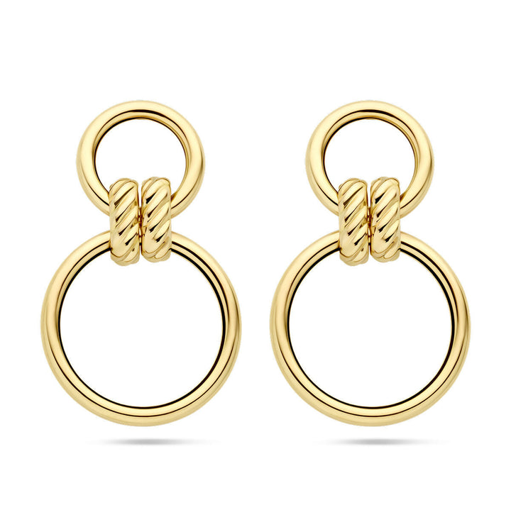 oorhangers cirkels 14K geelgoud