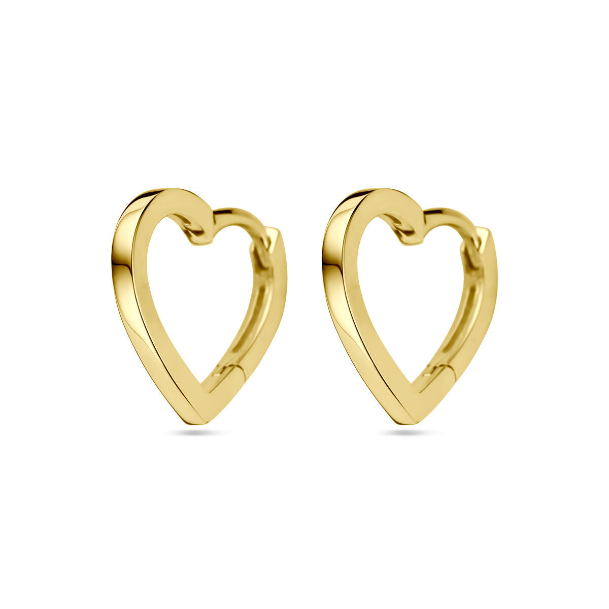aros de corazón 14K oro amarillo
