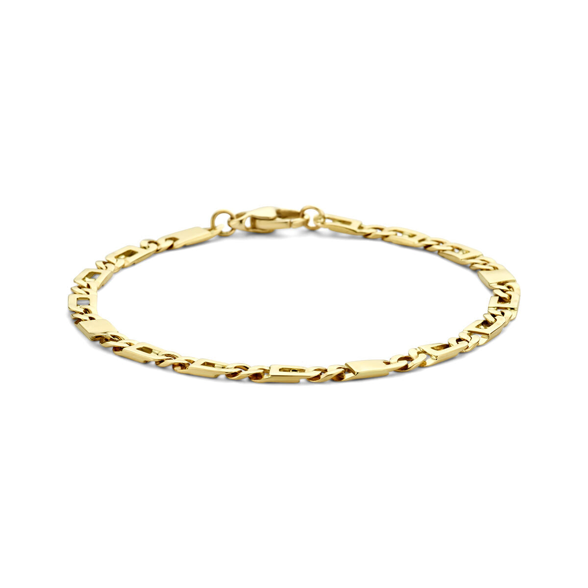 Pulsera de oro de 14K con eslabones de valkenoog de 4,7 mm.