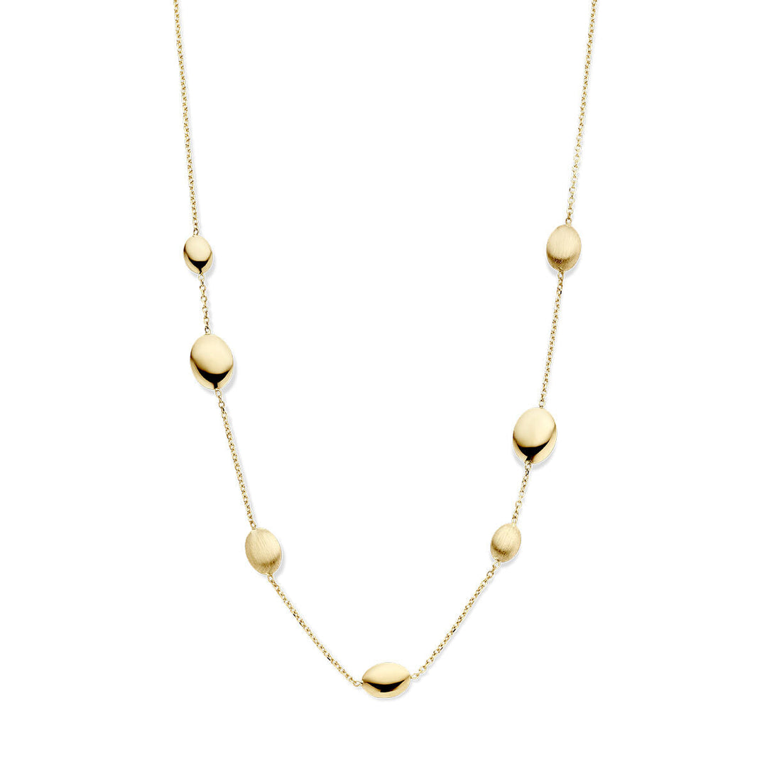 collier 43 cm poli/mat 14K geelgoud