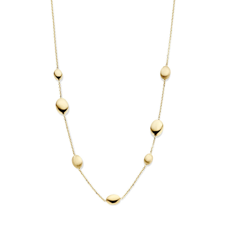collier 43 cm poli/mat 14K geelgoud