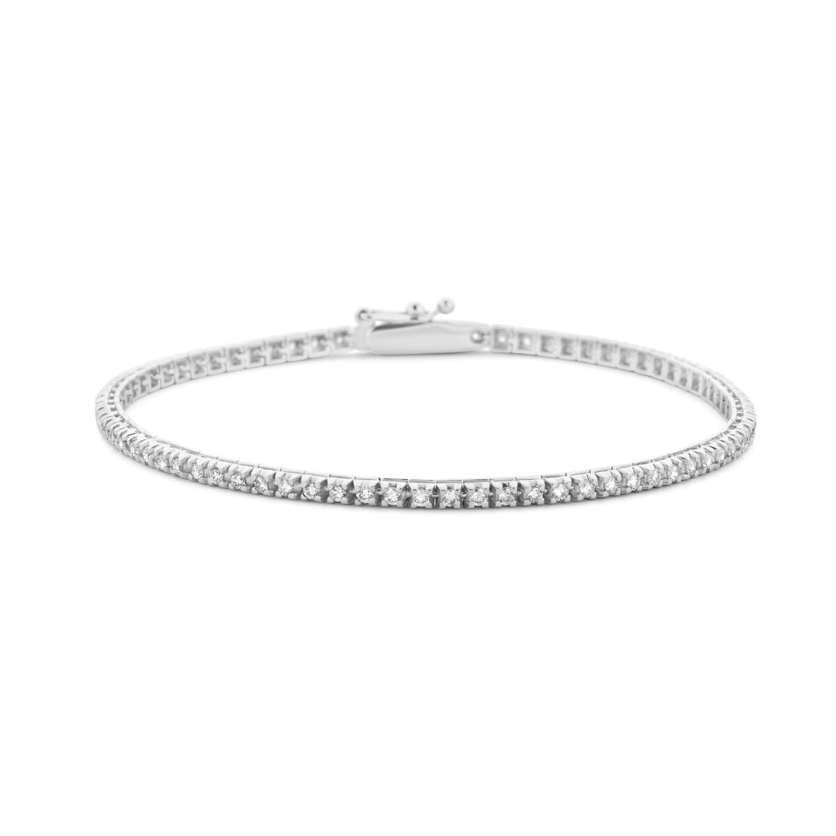 Pulsera de tenis de diamantes de 1.00 ct, 2.0 mm, en oro blanco de 14K.