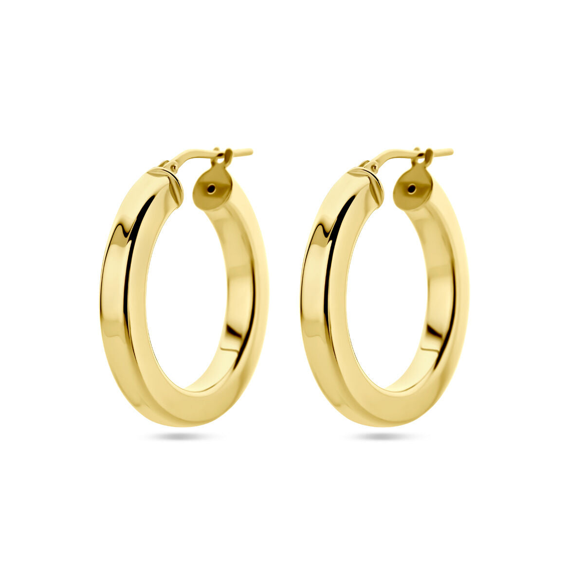 Aros de tubo planos de 1 micrón de plata dorada (amarillo).