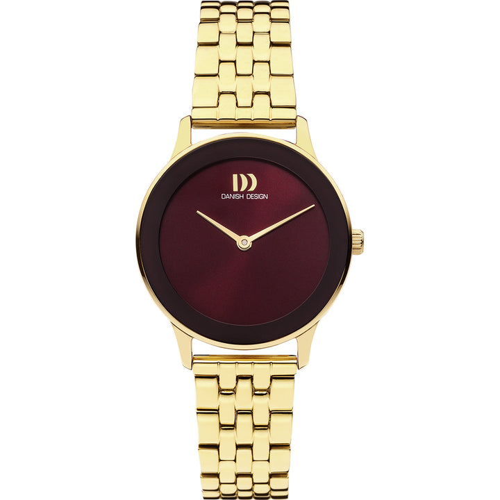 Danish design dames horloge bordeaux wijzerplaat - IV97Q1288