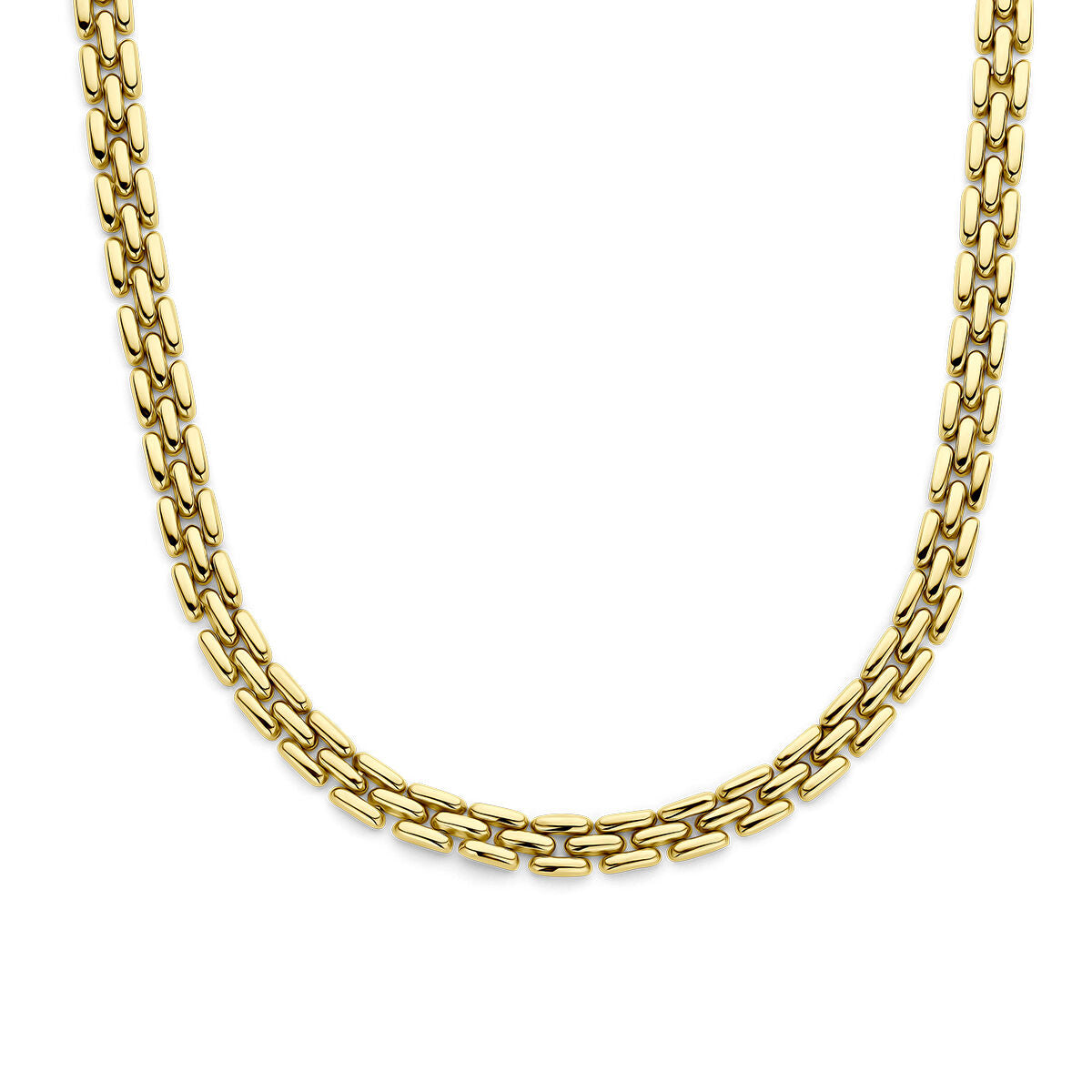 Collar de pantera de 6,5 mm y 44 cm en oro amarillo de 14 quilates.