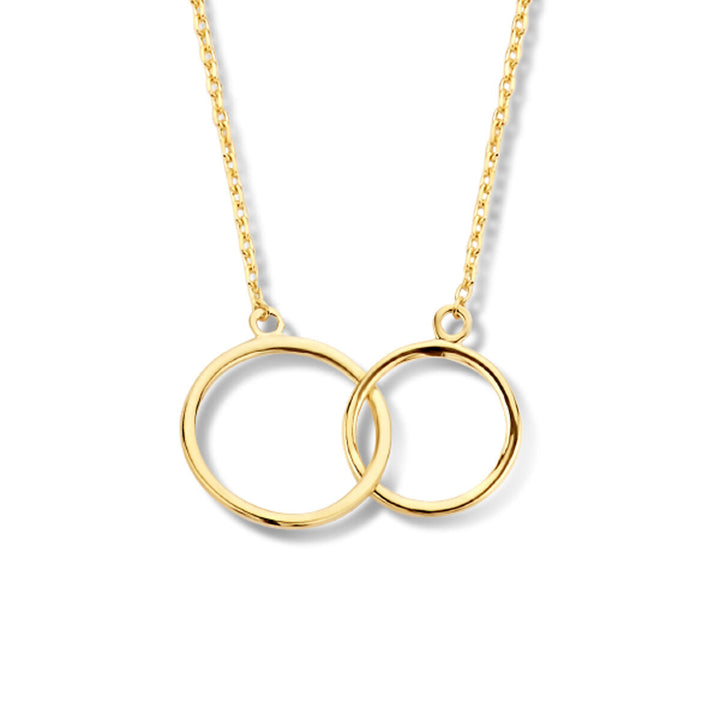 Gouden dames ketting rondjes 14K