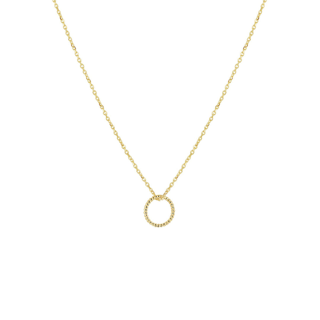 Het Van der Kooij Collectie collier rondje 40-42-44 cm in 14K geelgoud heeft een subtiele open cirkel hanger voor een tijdloze dames sieraad look, perfect voor elke outfit.