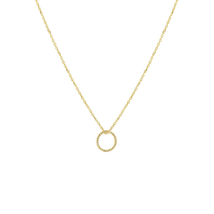 Het Van der Kooij Collectie collier rondje 40-42-44 cm in 14K geelgoud heeft een subtiele open cirkel hanger voor een tijdloze dames sieraad look, perfect voor elke outfit.