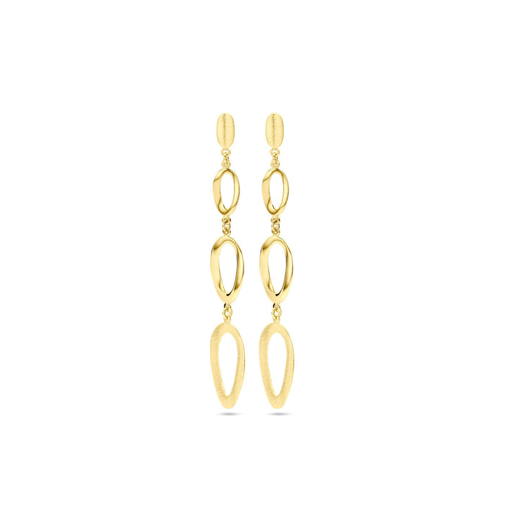 oorhangers poli/mat 14K geelgoud