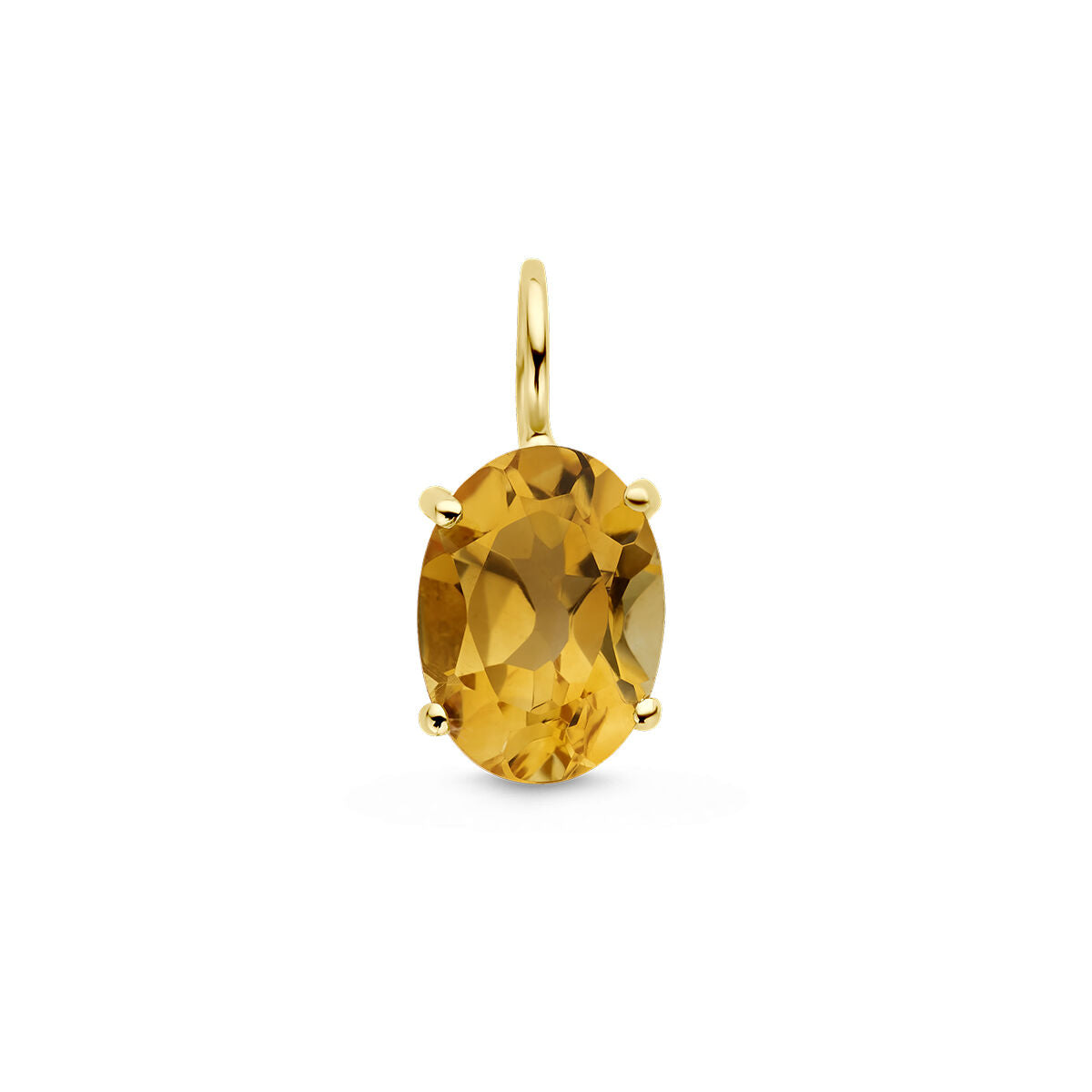 Colgante de citrino ovalado en oro amarillo de 14 quilates.