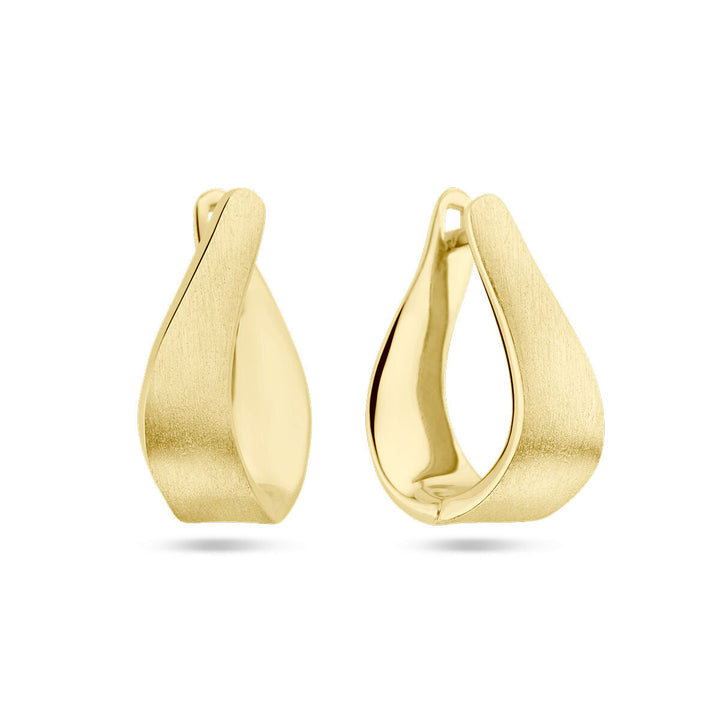 klapoorringen poli/mat 14K geelgoud