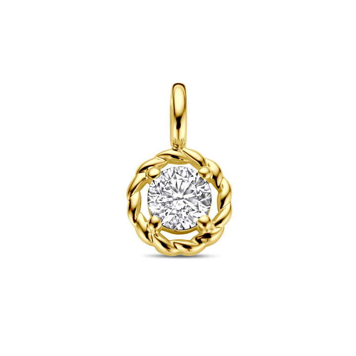 hanger zirkonia 14K geelgoud