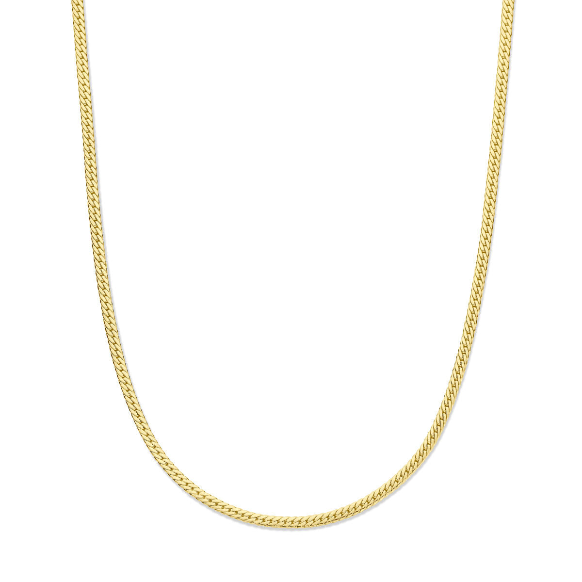 Collar gourmette de 3,4 mm en 43 cm en oro amarillo de 14 quilates.