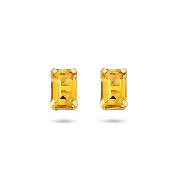 oorknoppen citrien 14K geelgoud