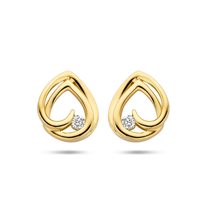 oorknoppen diamant 0.05ct (2x0.025ct) h si 14K geelgoud