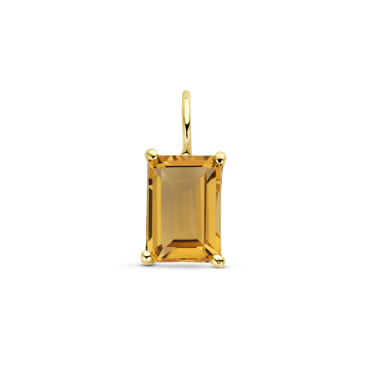 Colgante de citrino rectangular en oro amarillo de 14 quilates.