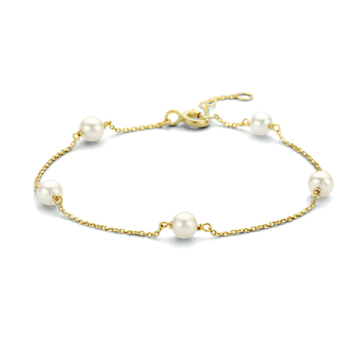 Gouden armband dames parel 14K