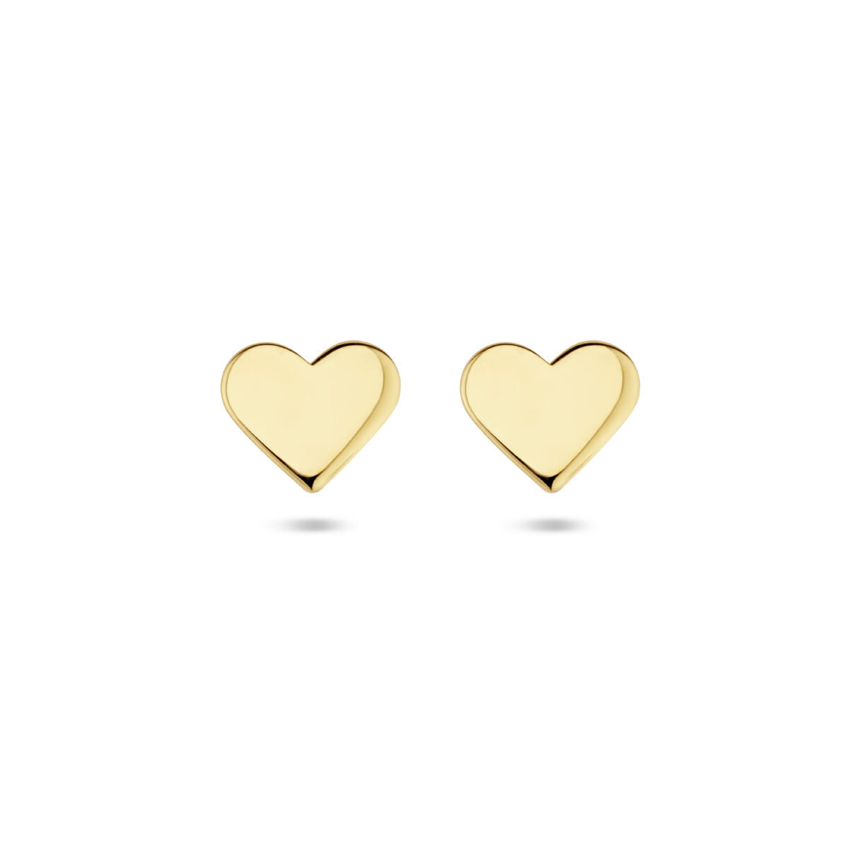 pendientes de botón corazón 14K oro amarillo