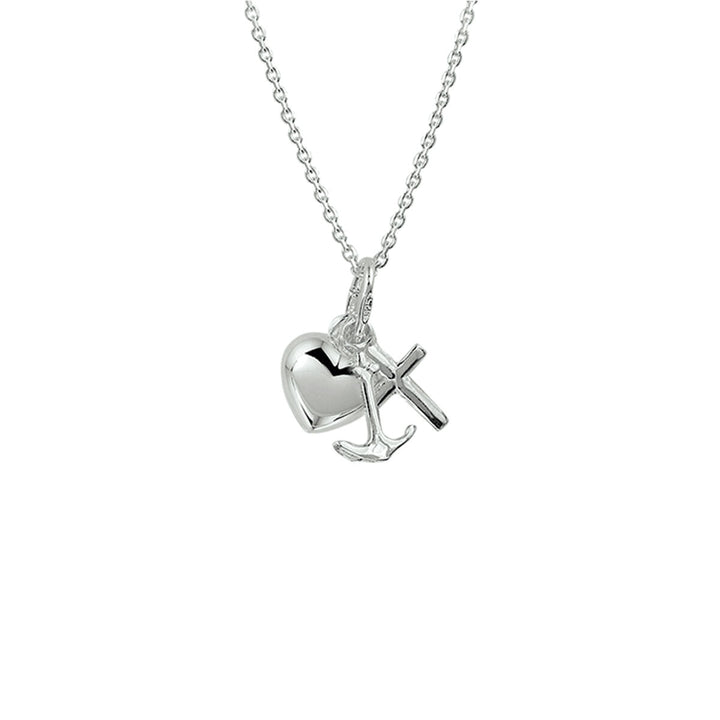 collier geloof, hoop en liefde 41 + 4 cm zilver wit