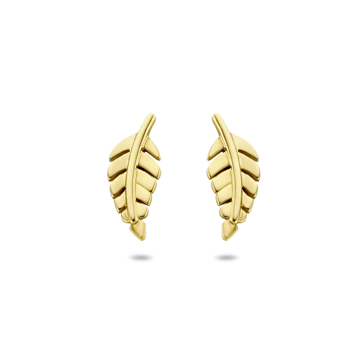 Pendientes de hoja en oro amarillo de 14 quilates.