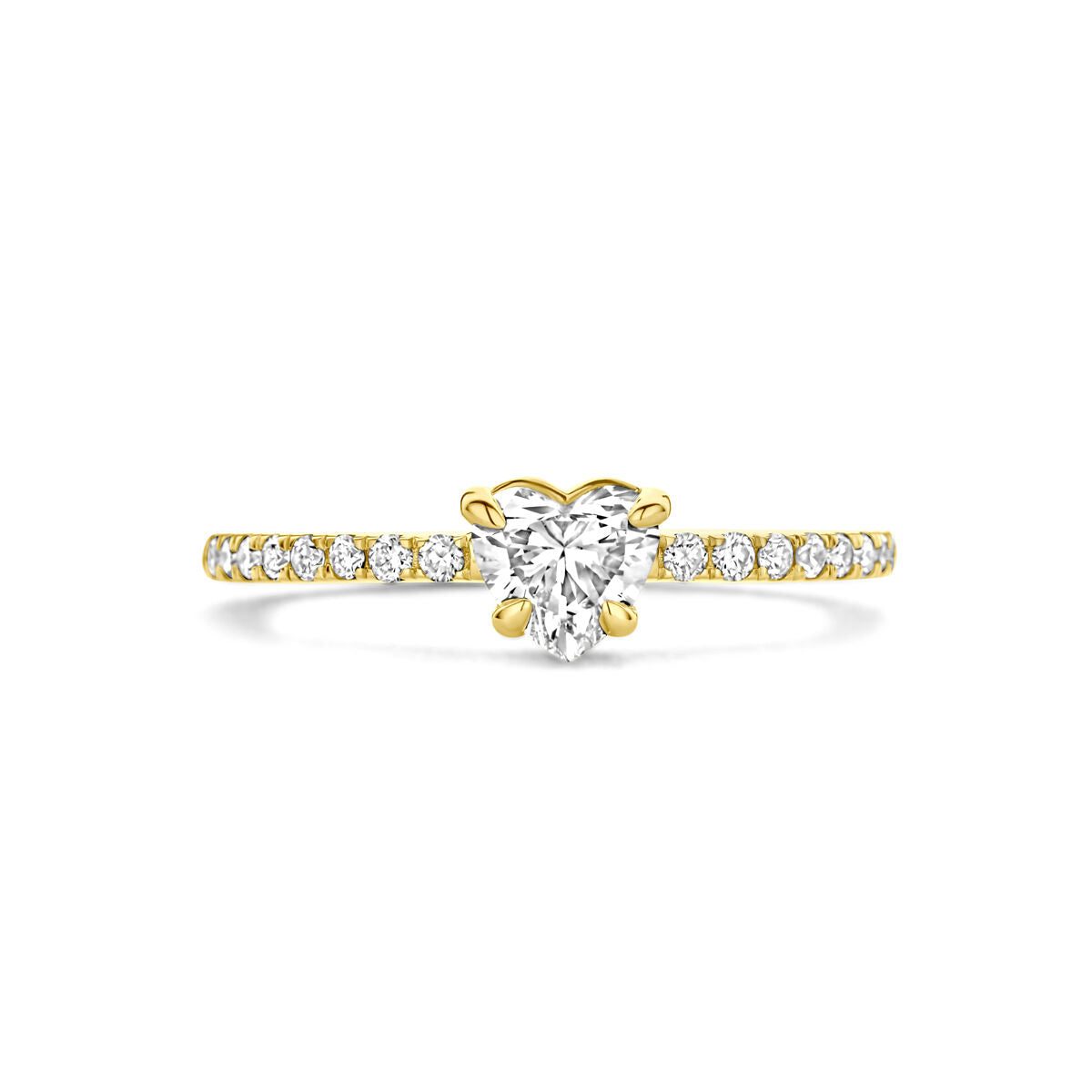 anillo diamante cultivado en laboratorio 0.665ct h si oro amarillo 14K