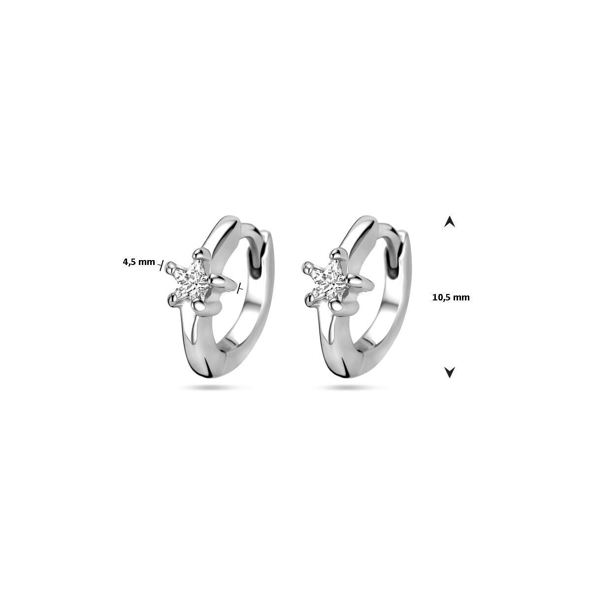 aros de circonita 10,5 mm plata rodiada