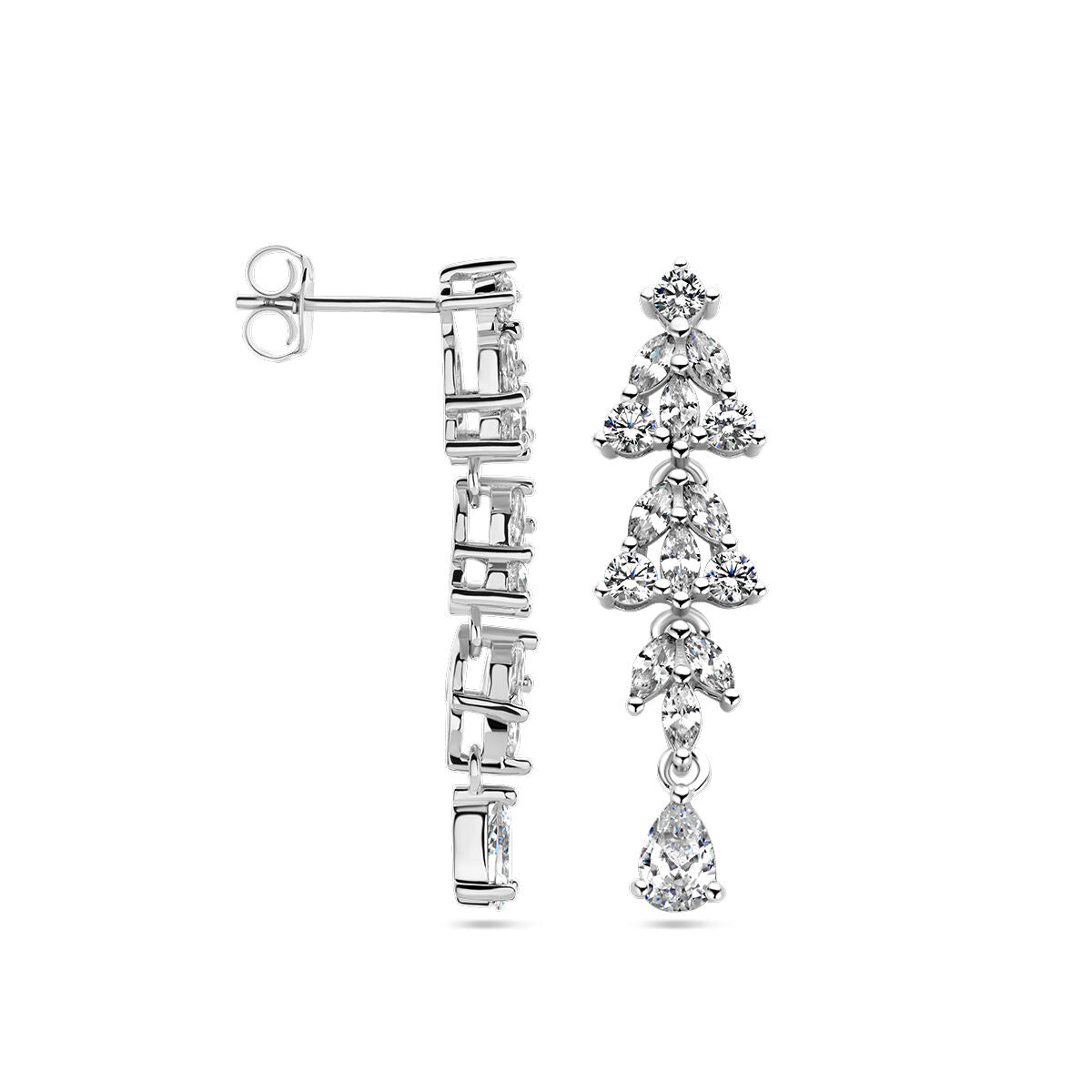 pendientes de zirconia plata rodiada