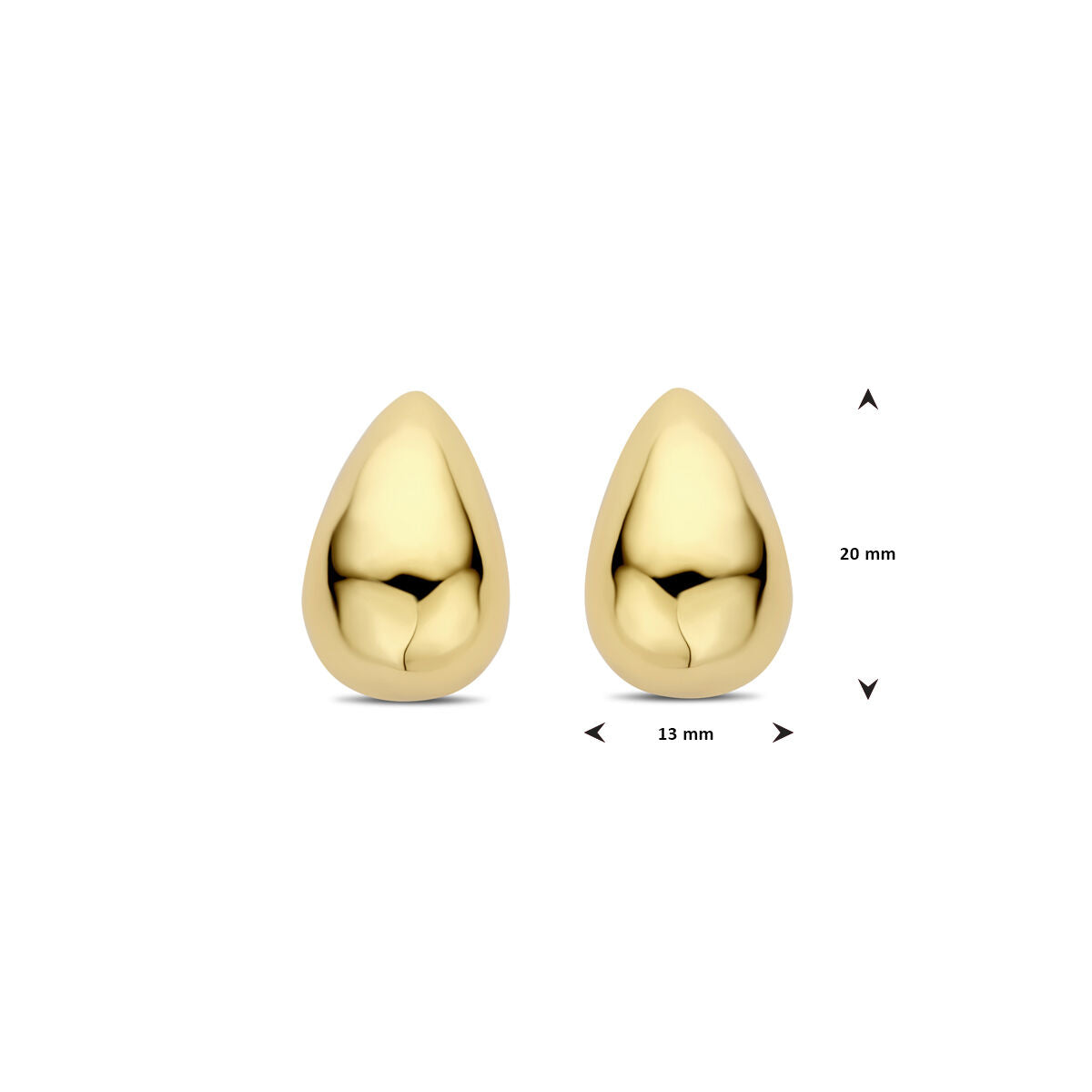 pendientes de botón gota 20 mm 1 micron plata chapado en oro amarillo