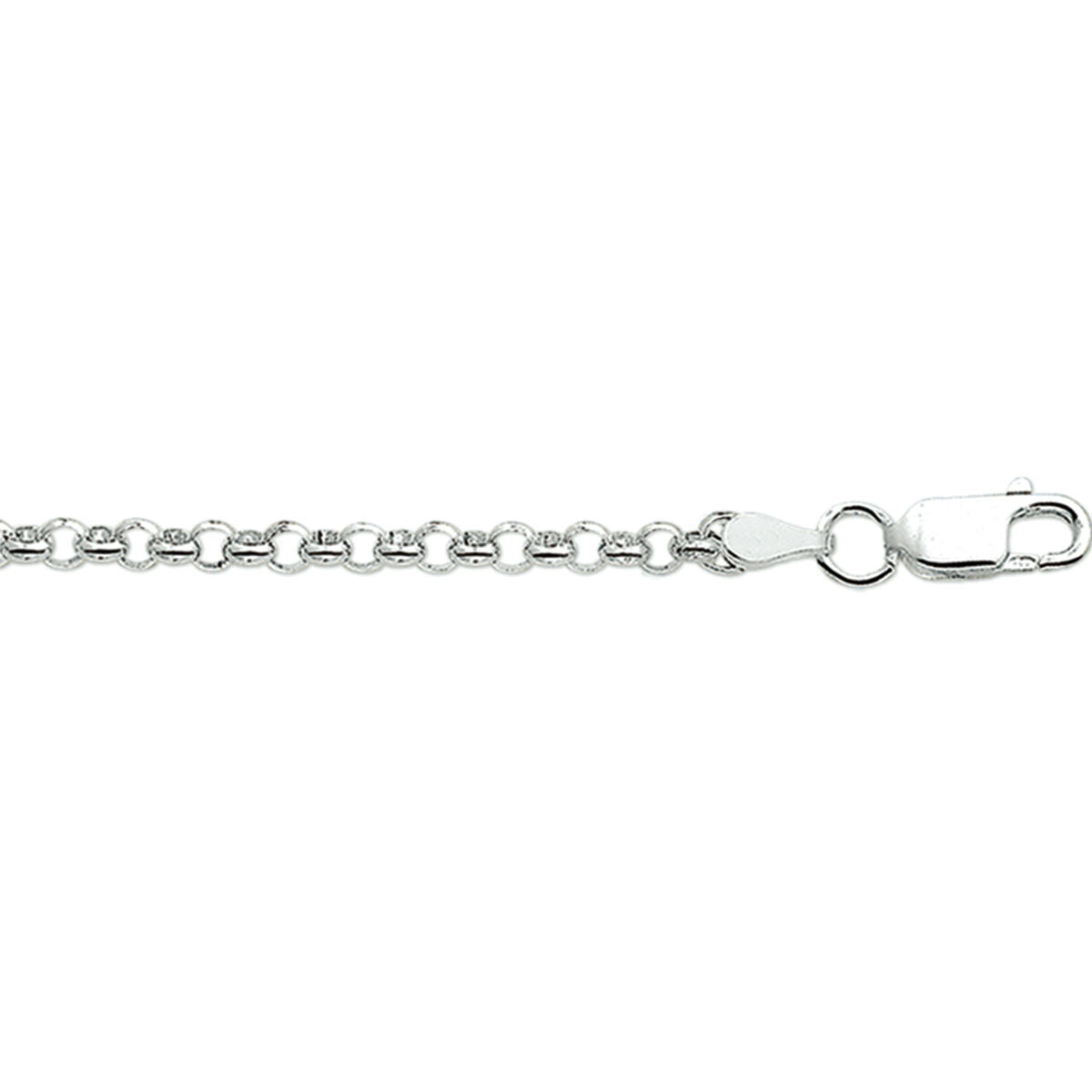 Collar jasseron de 3,0 mm en plata blanca con cierre de langosta.
