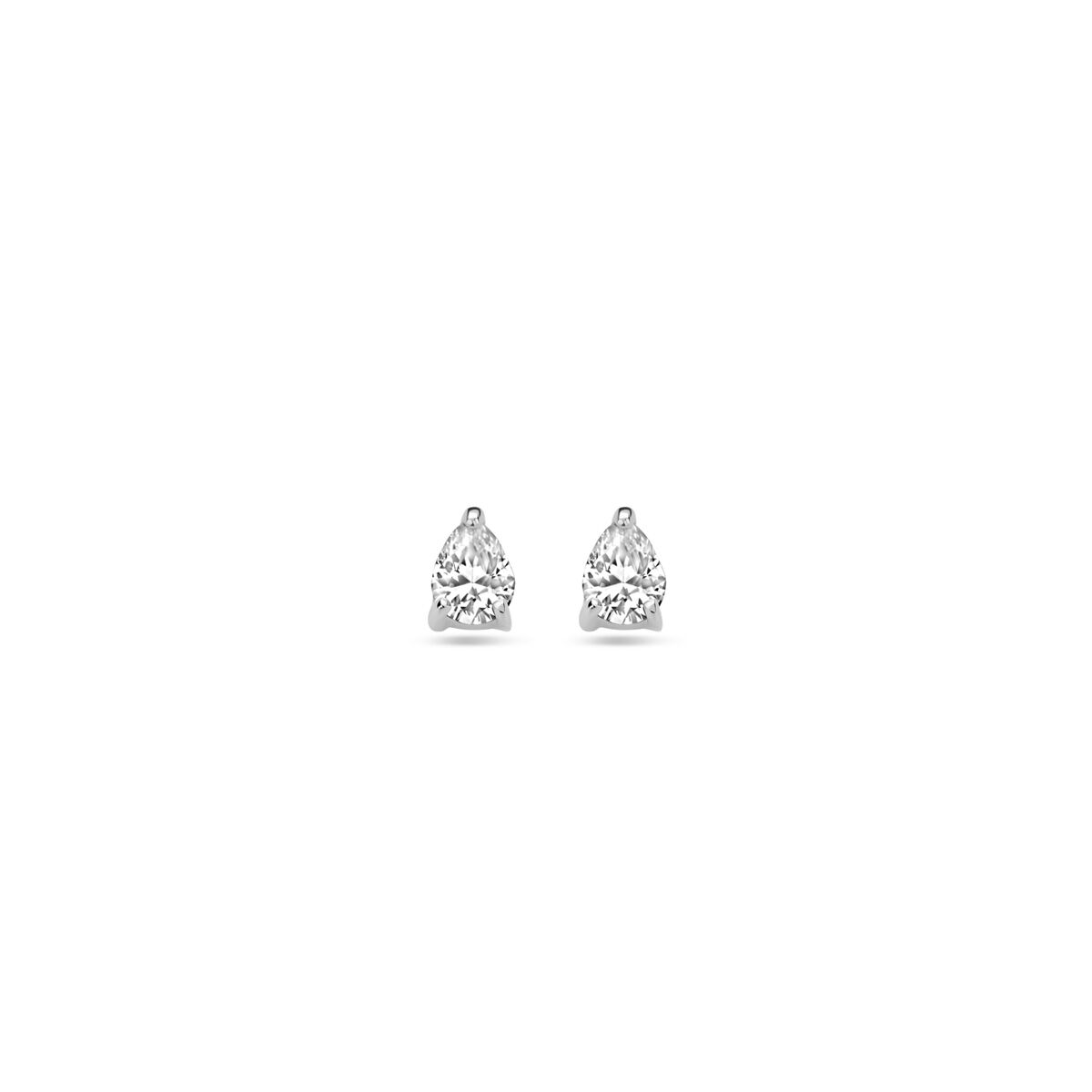 Pendientes de zircón de 4,5 mm en plata rodiada con forma de gota.