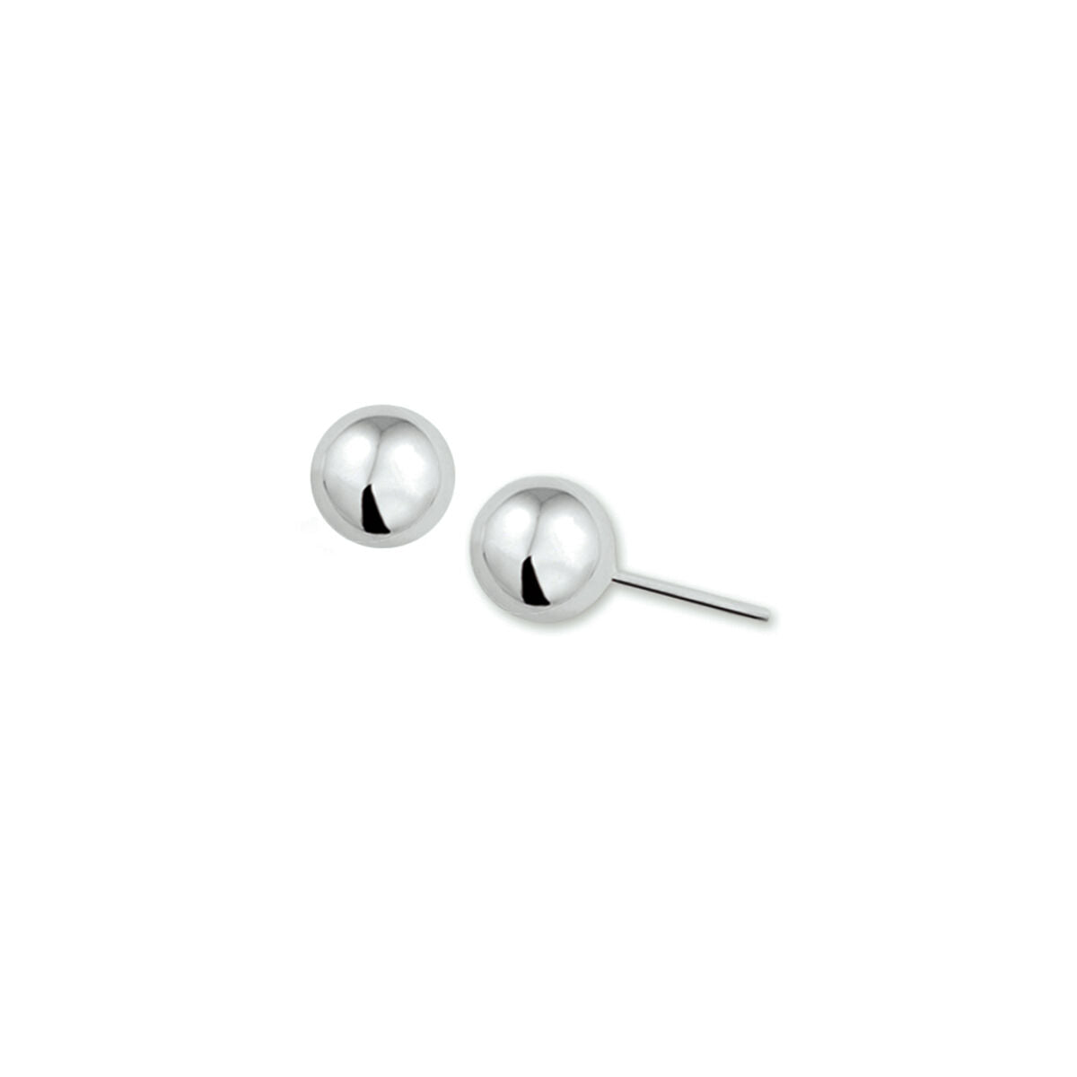 pendientes de botón plata rodiada