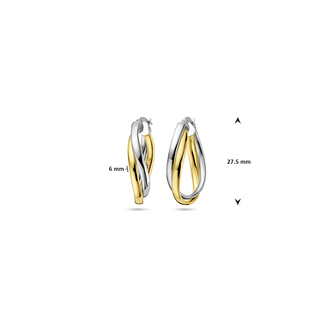 oorringen 1 micron zilver verguld (geel/rhodium)