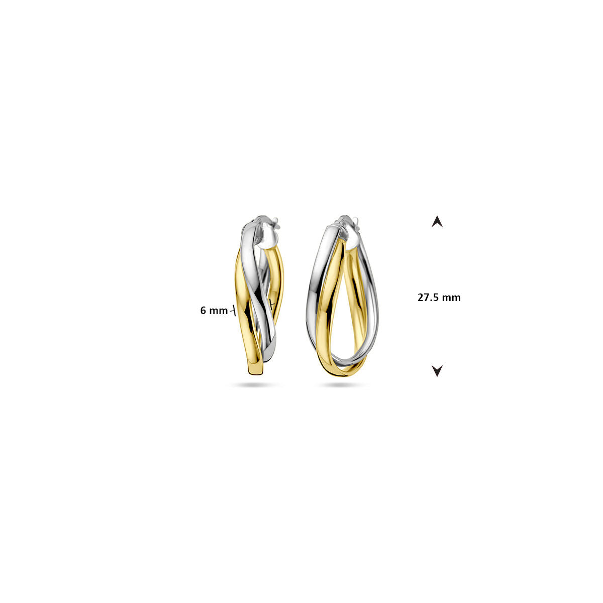 aros 1 micrón plata chapado en oro (amarillo/rhodium)