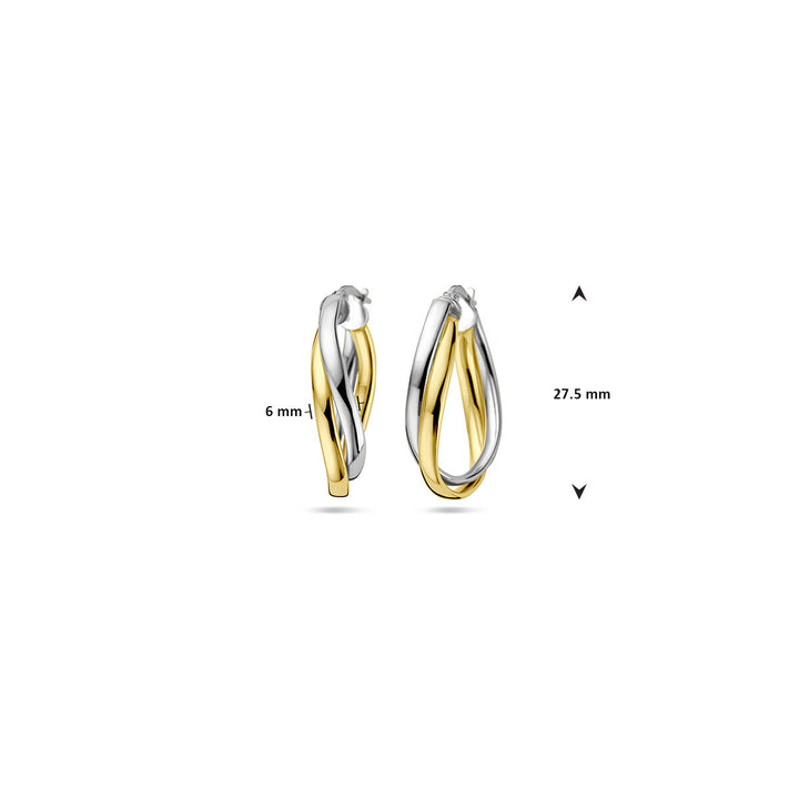 oorringen 1 micron zilver verguld (geel/rhodium)