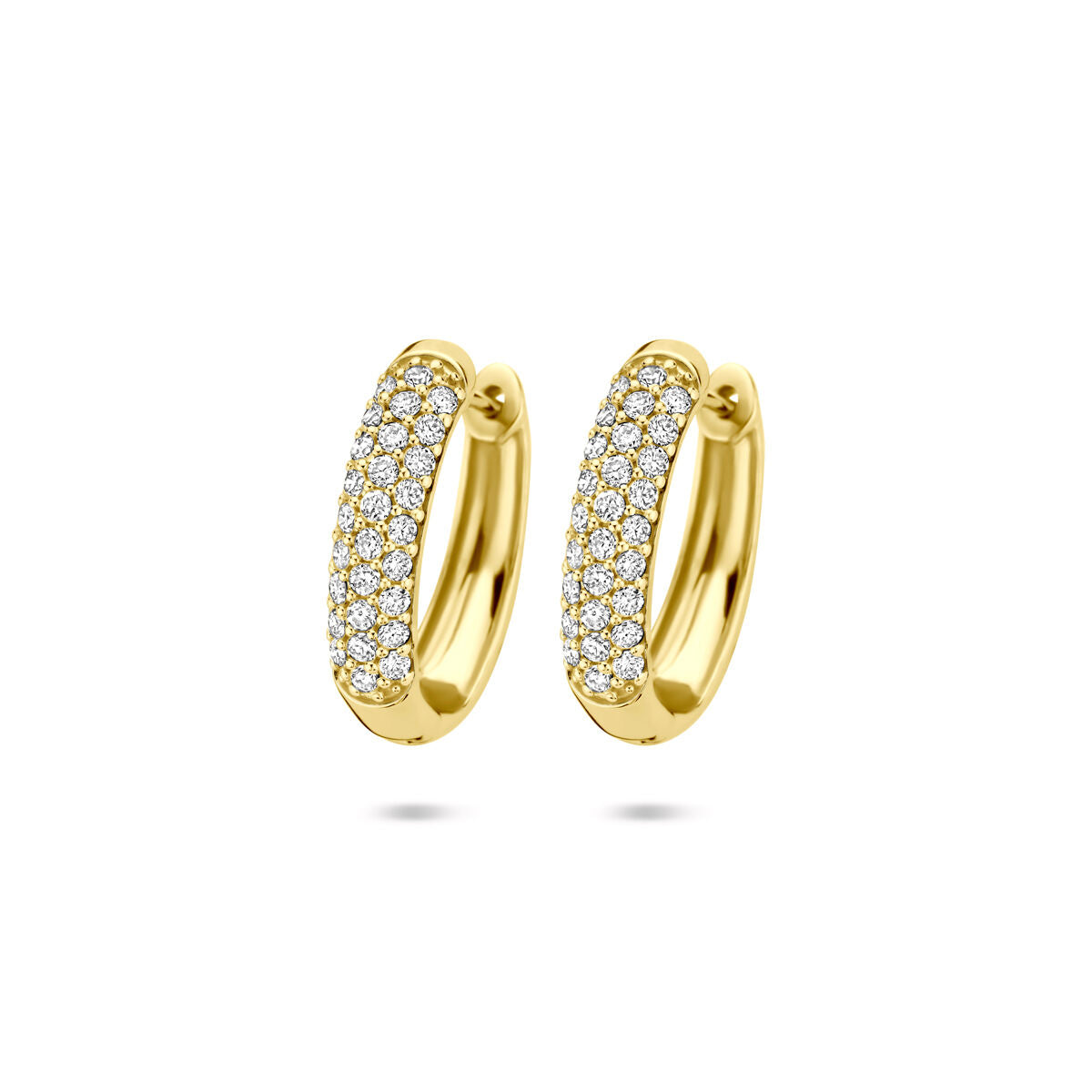 Pendientes de aro de oro amarillo de 14K con diamantes de laboratorio, 0.755 ct en total.