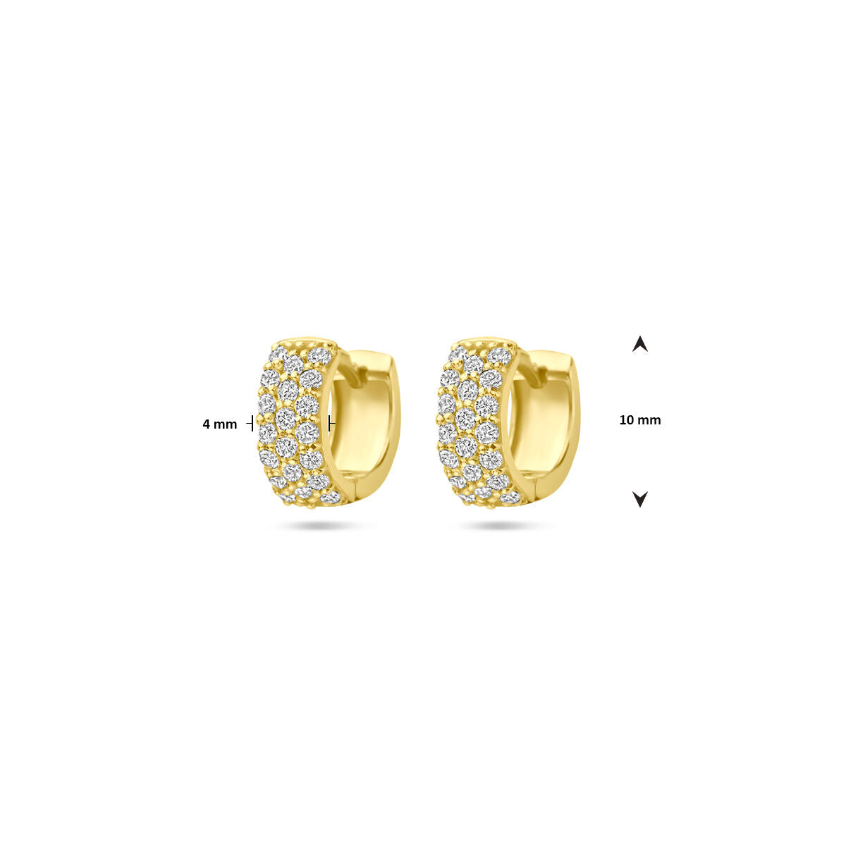 Aros con diamantes 0.40ct (2x 0.20ct) h si 10 mm oro amarillo