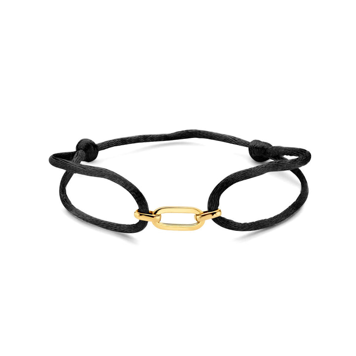armband satijn 14K goud met rubber/nylon/leer