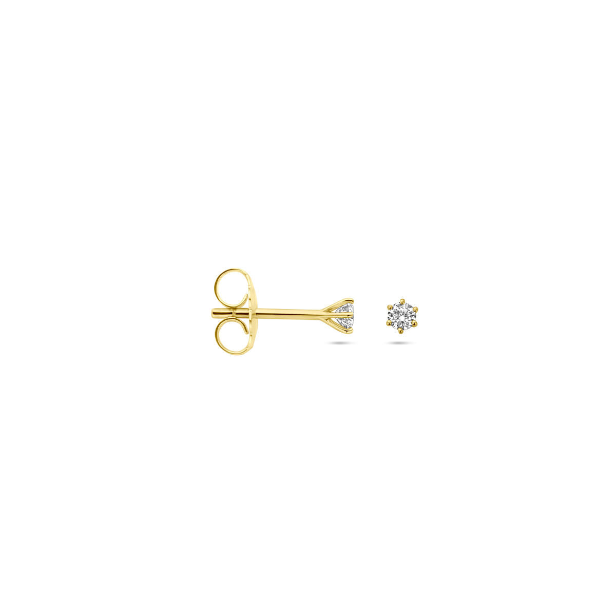 pendientes de botón diamante h si 14K oro amarillo