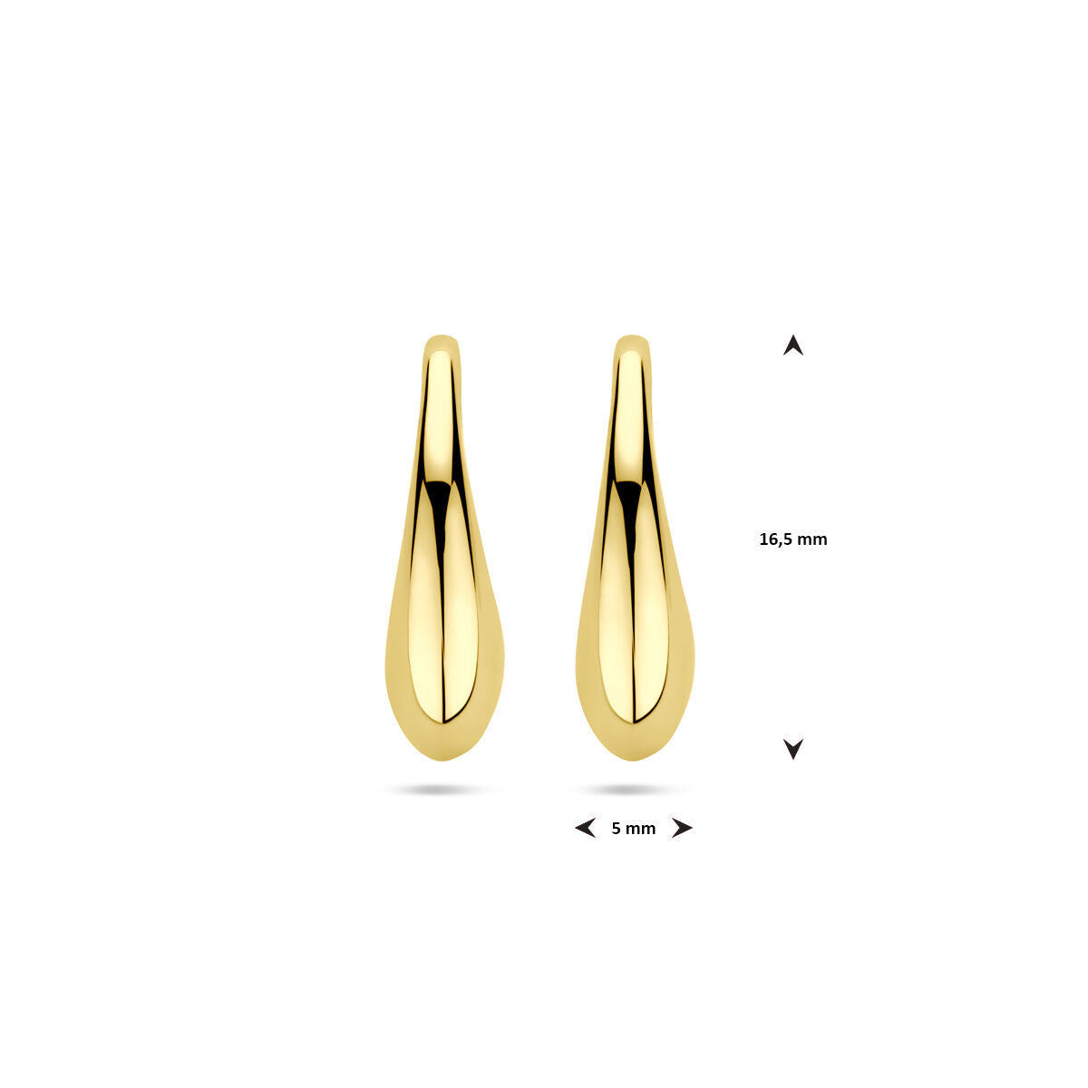 pendientes gota gancho francés 16,5 mm 14K oro amarillo