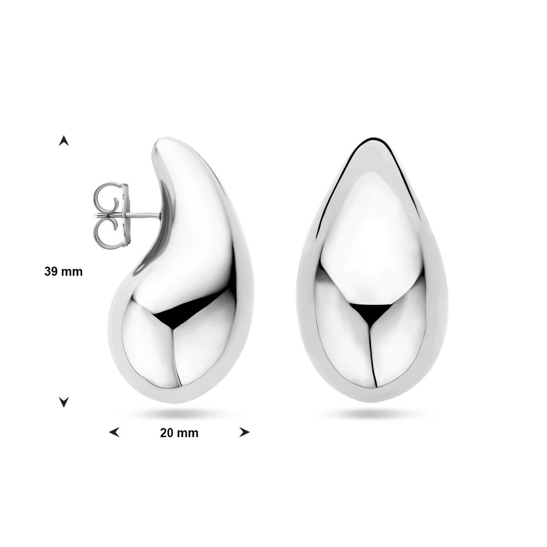 oorknoppen druppel zilver gerhodineerd