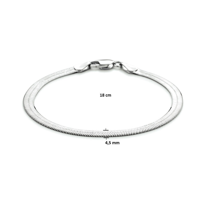 armband plat 4,5 mm zilver gerhodineerd