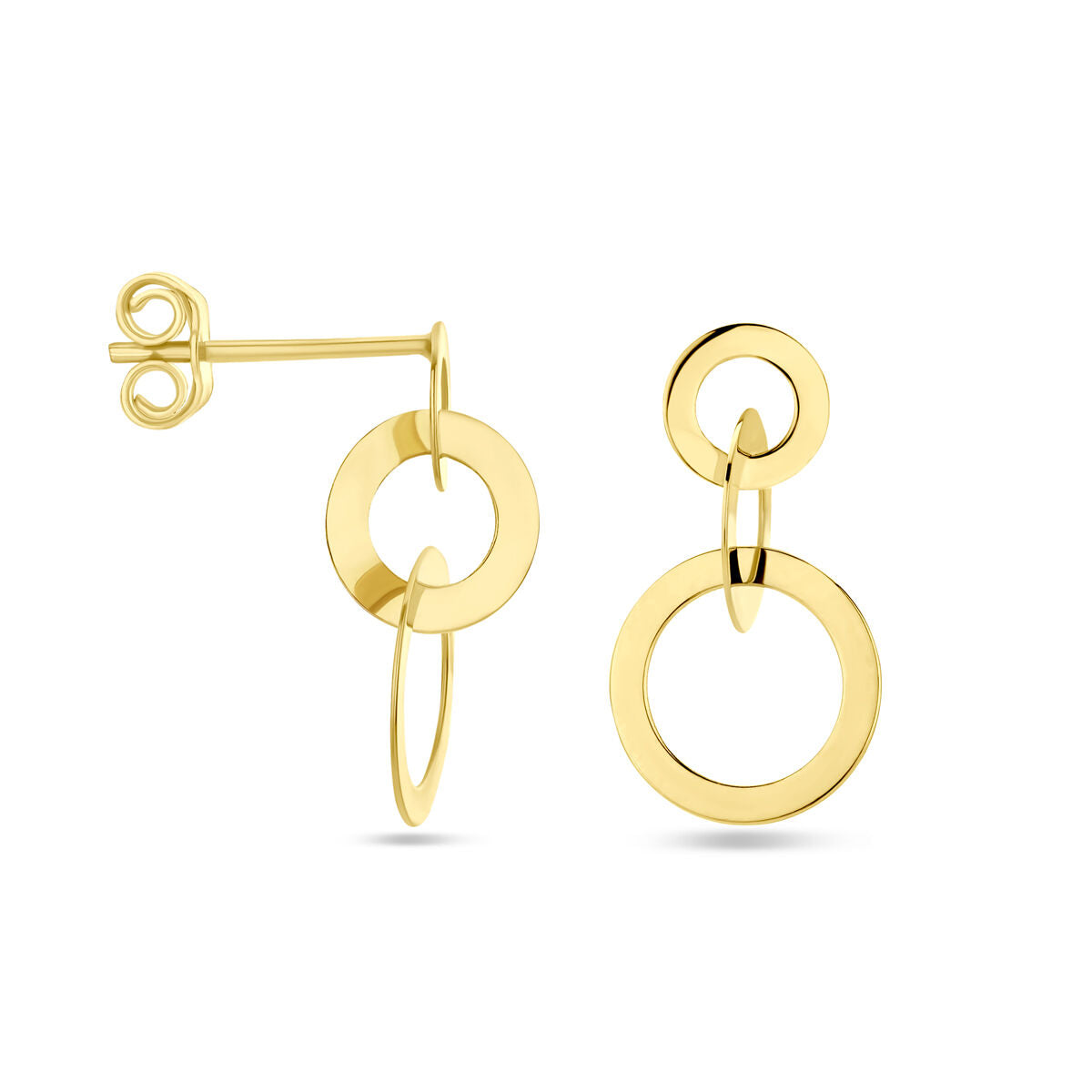 pendientes círculos 14K oro amarillo